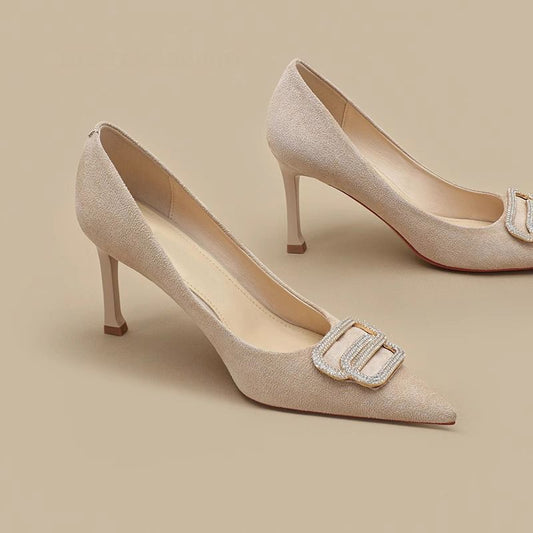 Judith – Chaussures à Talons Aiguilles en Cuir Vegan avec Strass pour Femme