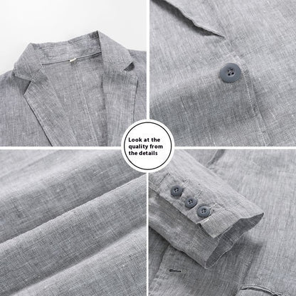 Rebecca – Veste décontractée en lin grande taille pour femmes