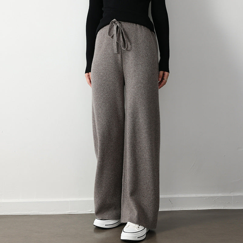 Jennifer – Pantalon droit large à taille élastique