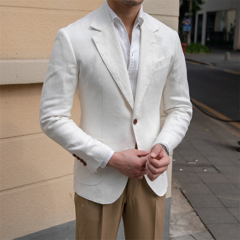 Stanley – Costume Slim Fit en Lin Pure de Haute Fabrication