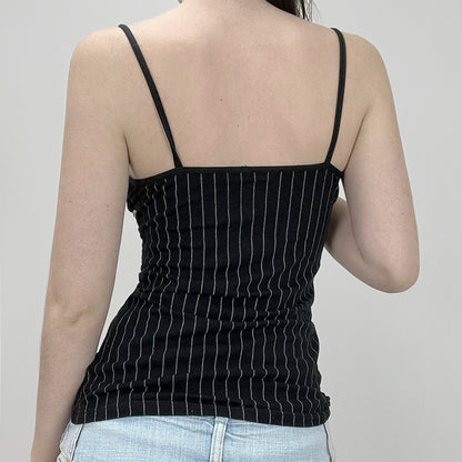 Danielle – Petit Débardeur à Rayures Contrastées en Dentelle