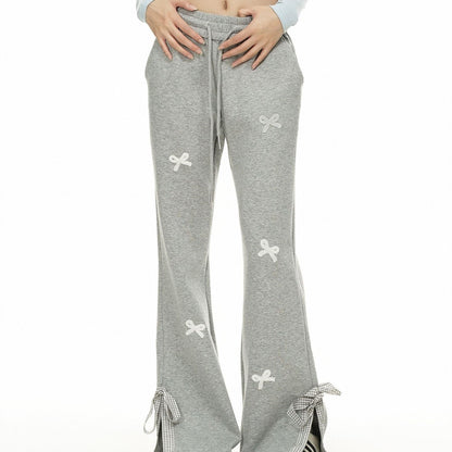 Sophie – Pantalons de survêtement avec broderie de nœud