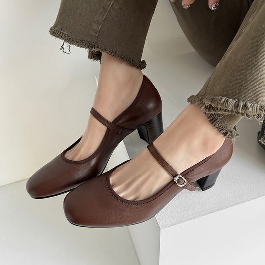 Shirley – Talons Hauts en Cuir Vegan Rétro Français