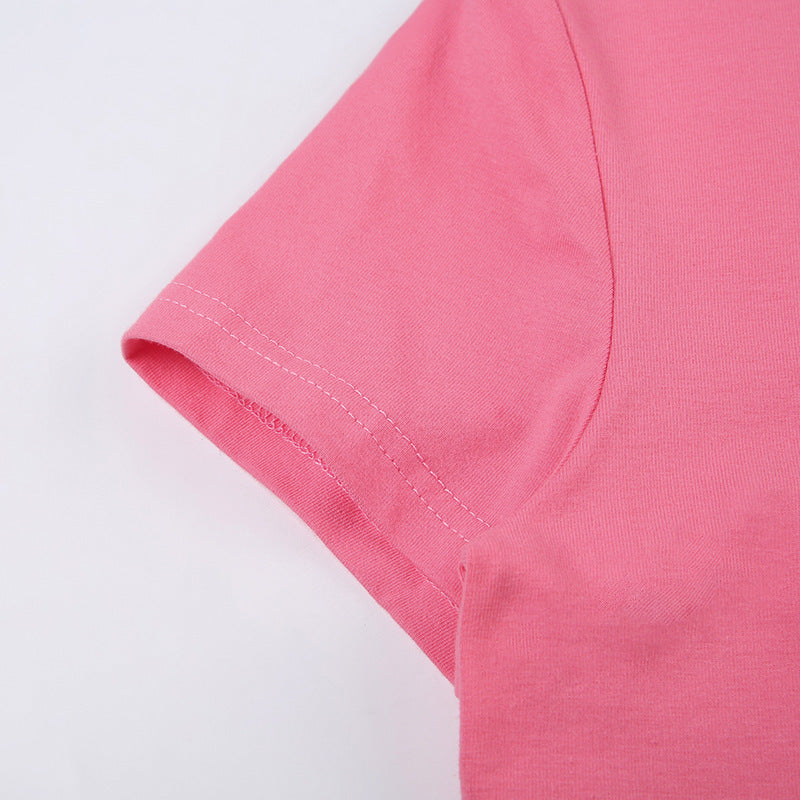 Christine – T-shirt à Broderie Lettre Style Épicé
