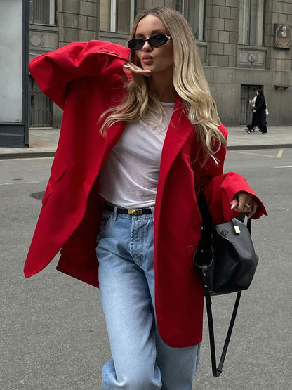 Sophie – Veste à col loose avec épaulettes et poches
