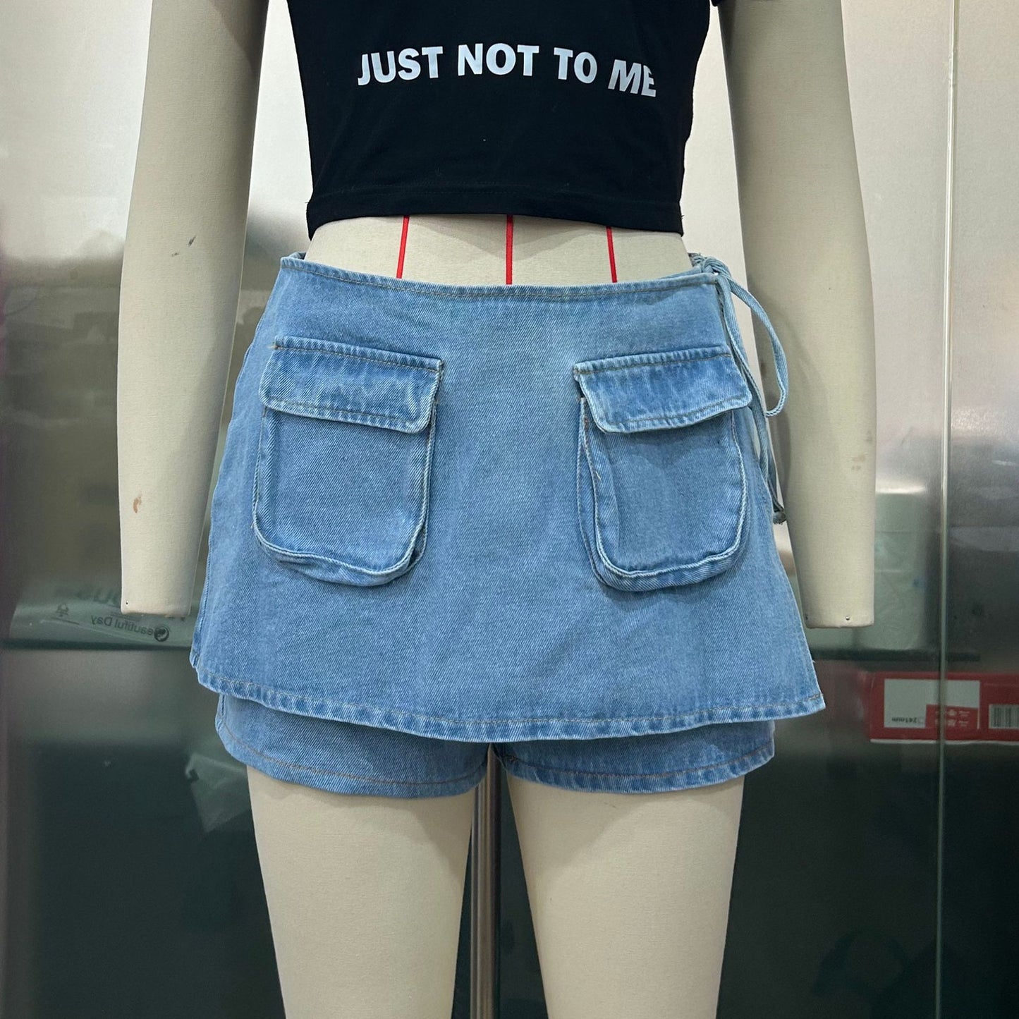 Janet – Culotte en Denim avec Poches et Lacets