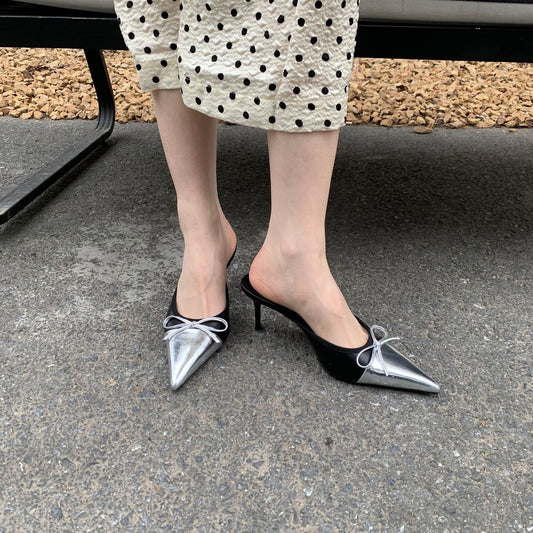 Denise – Sandales à Talons Hauts Pointus et Color-blocking
