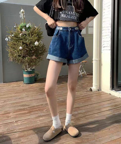 Diana – Shorts en Denim Rétro Larges et Fins
