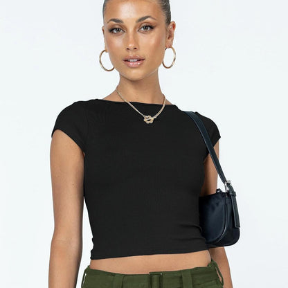 Holly – T-shirt court ajouré à manches courtes