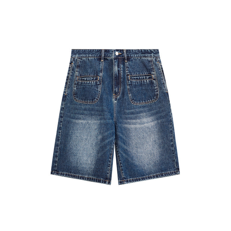 Francis – Shorts en Denim Rétro à Poche Frontale