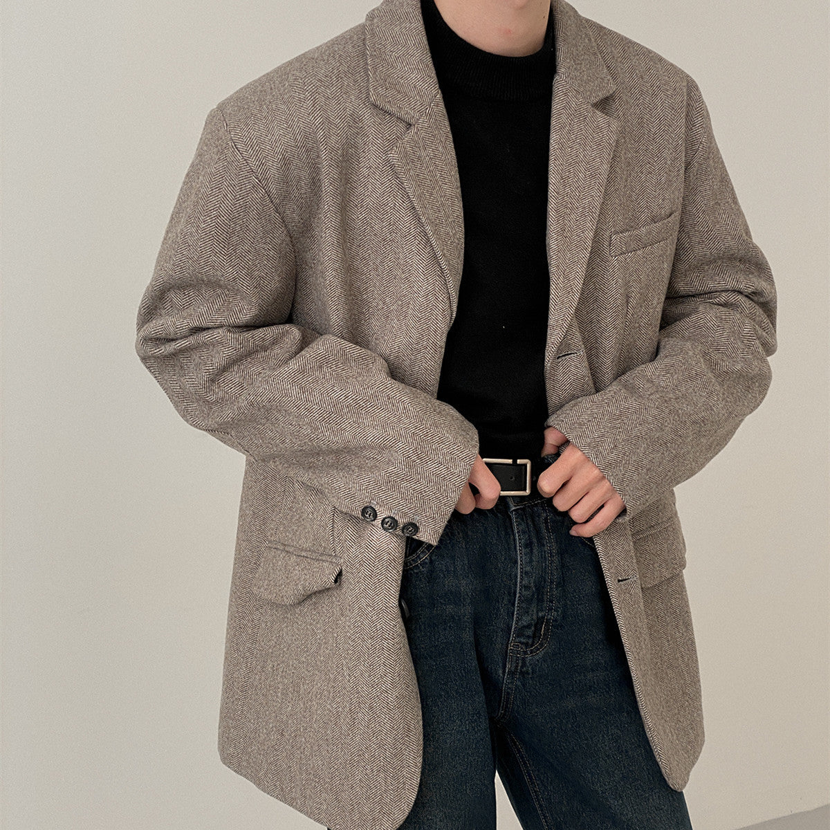 Noel – Veste de costume à simple boutonnage de style hongkongais vintage