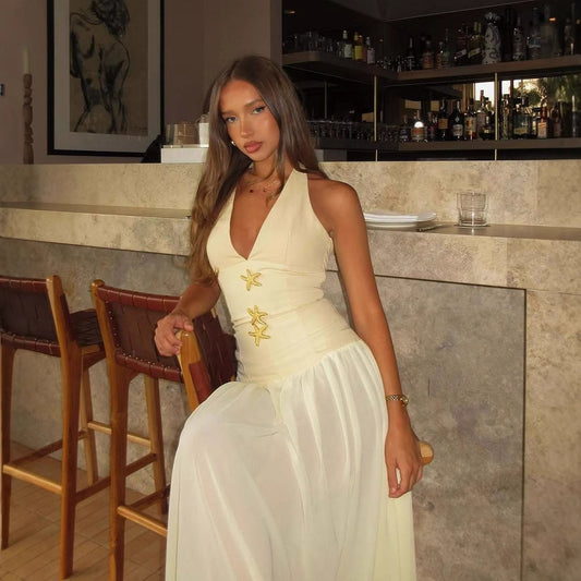 Jacqueline – Robe Dos Nu à Lacets Profonde V