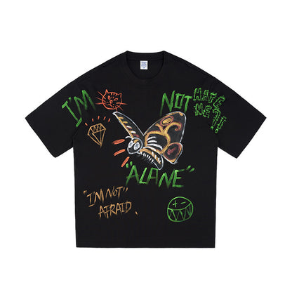 Charlie – T-shirt Graffiti Imprimé Ample à Manches Courtes