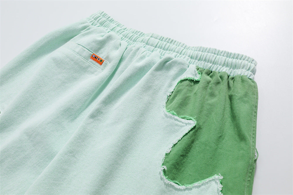 Philip – Short en Denim Patchwork Contrasté pour Hommes