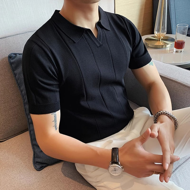 Louis – T-shirt en Soie de Glace à Manches Courtes pour Hommes
