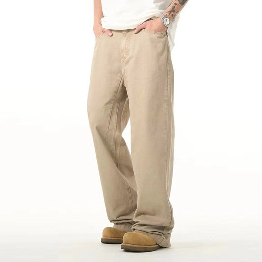Anton – Pantalon Décontracté Khaki à Jambe Droite