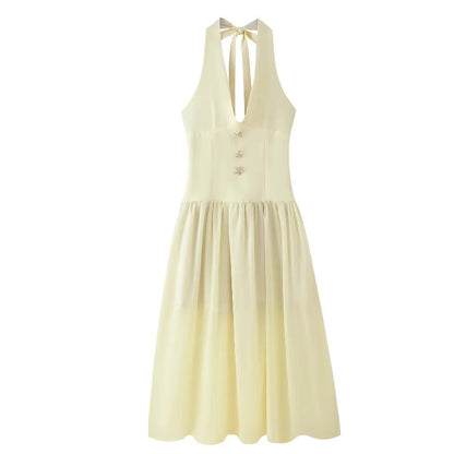 Jacqueline – Robe Dos Nu à Lacets Profonde V
