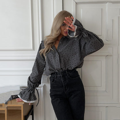 Joanne – Chemise à Imprimé Cœur Élégante