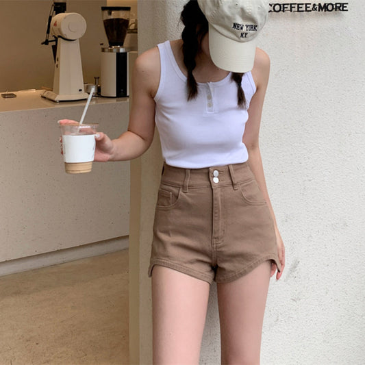 Melanie – Short en Denim Taille Haute