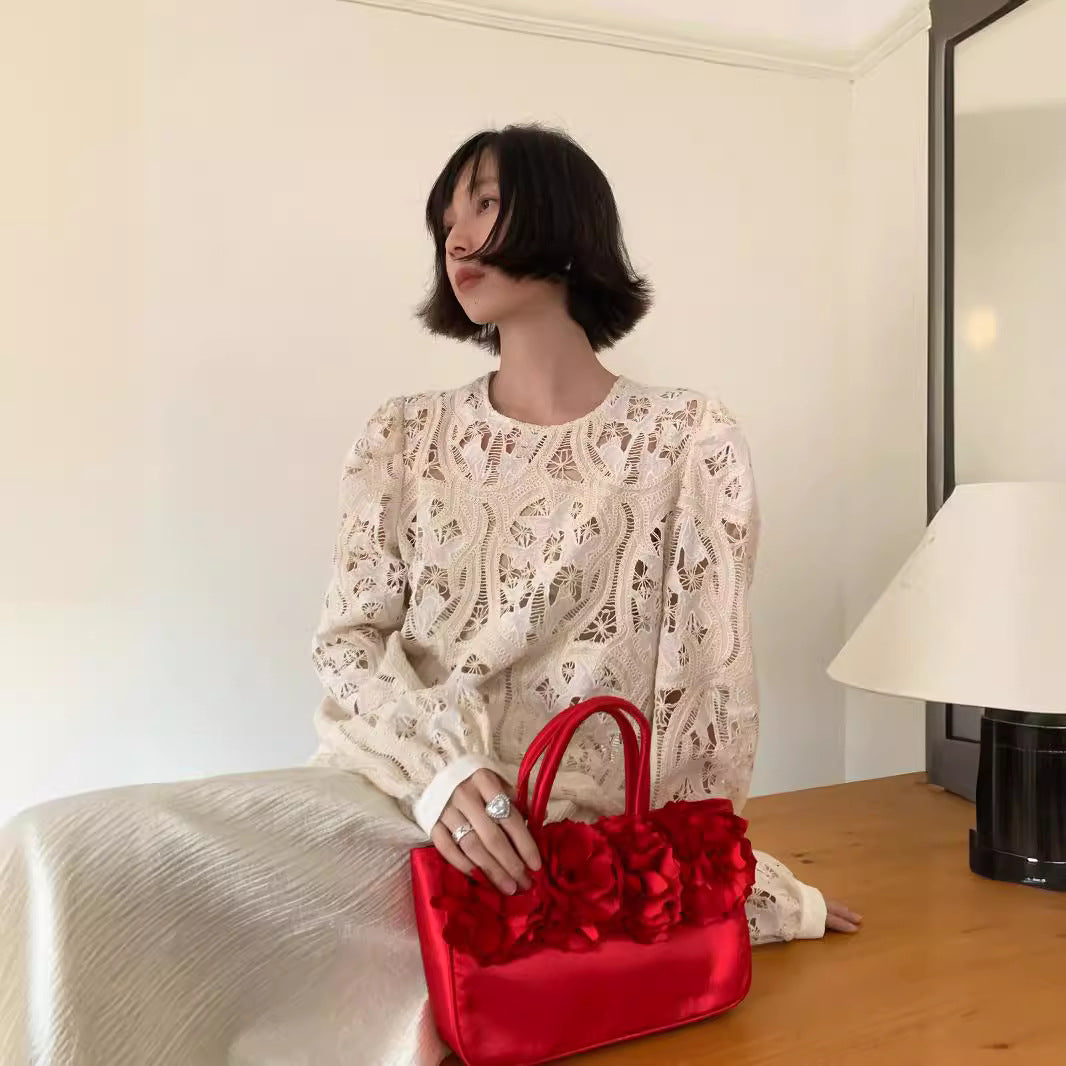 Harriet – Blouse en Dentelle Haut de Gamme Ajouré