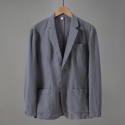 Nathan – Veste de costume en lin mince à manches longues pour hommes