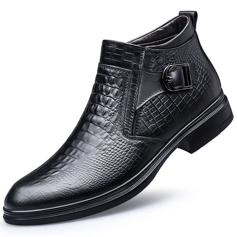Spencer – Chaussures Hautes d'Affaires avec Fermeture Éclair en Cuir Vegan