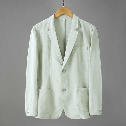 Nathan – Veste de costume en lin mince à manches longues pour hommes