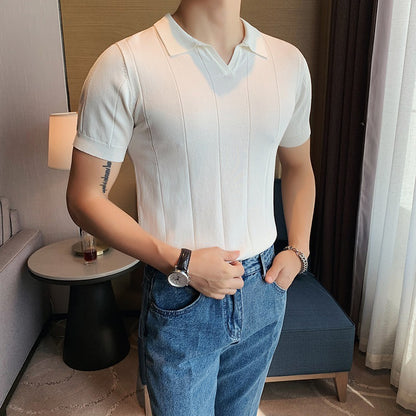 Louis – T-shirt en Soie de Glace à Manches Courtes pour Hommes