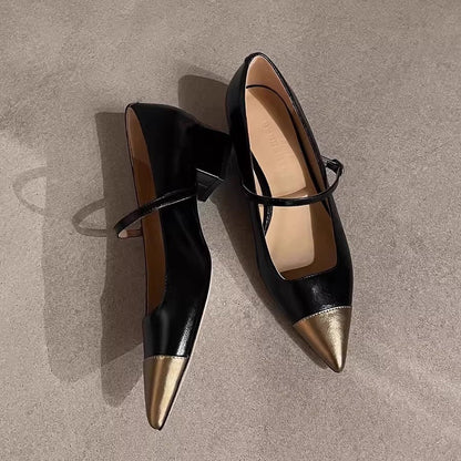 Sue – Chaussures à Talons Moyens en Similicuir avec Bride Cheville