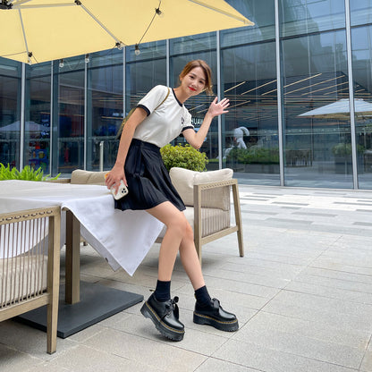Rachael – Chaussures à Plateforme avec Ruban en Cuir Vegan