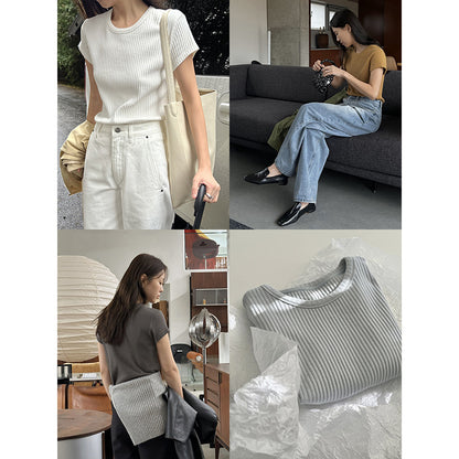 Anne – T-shirt à Manches Courtes avec Texture