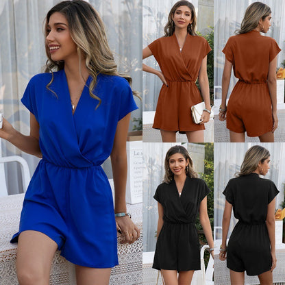 Anne – Ensemble à Manches Courtes avec Décolleté en V
