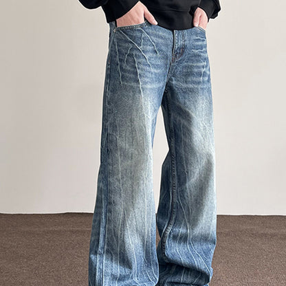 Jake – Jeans Droits Bleus Éclair Rétro Américain