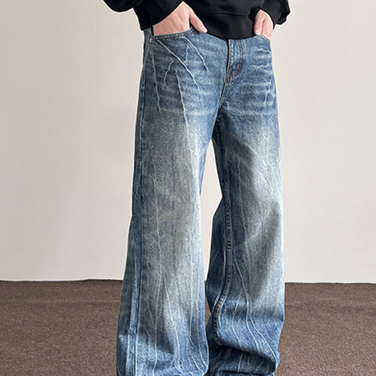 Jake – Jeans Droits Bleus Éclair Rétro Américain