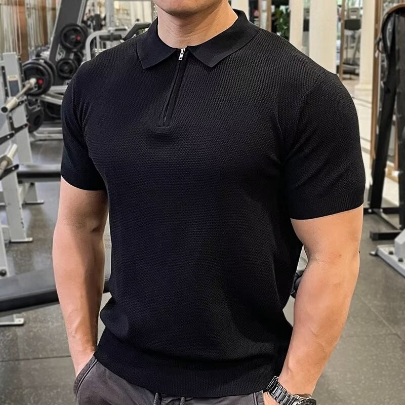 Terence – Polo Sport Décontracté à Fermeture Éclair pour Hommes