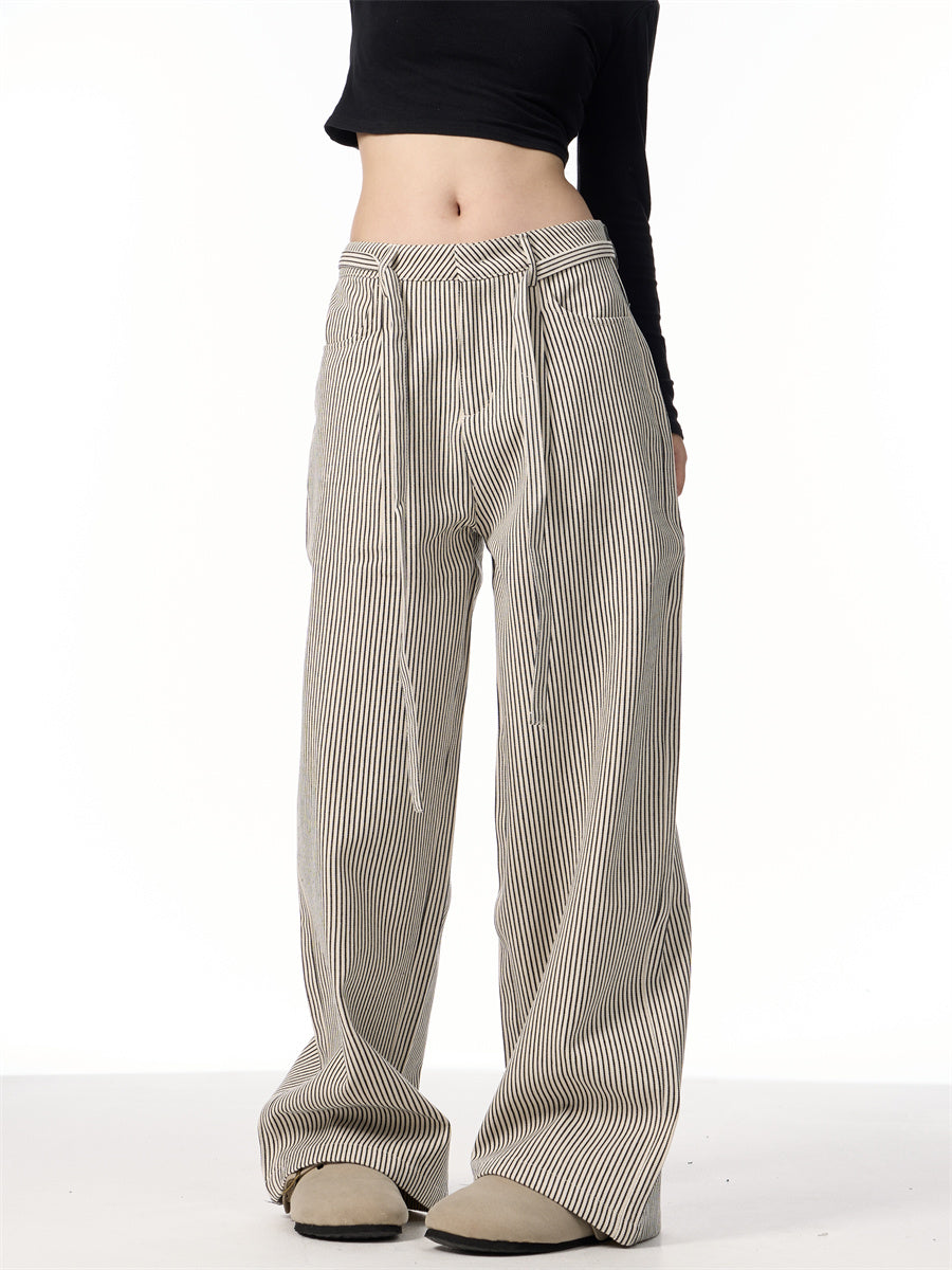Heidi – Pantalon Droit à Rayures Vintage