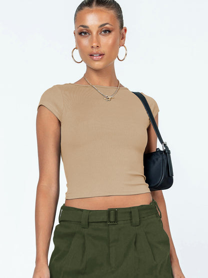 Holly – T-shirt court ajouré à manches courtes