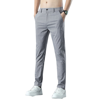 Lionel – Pantalon en Soie Glacée à Carreaux pour Hommes