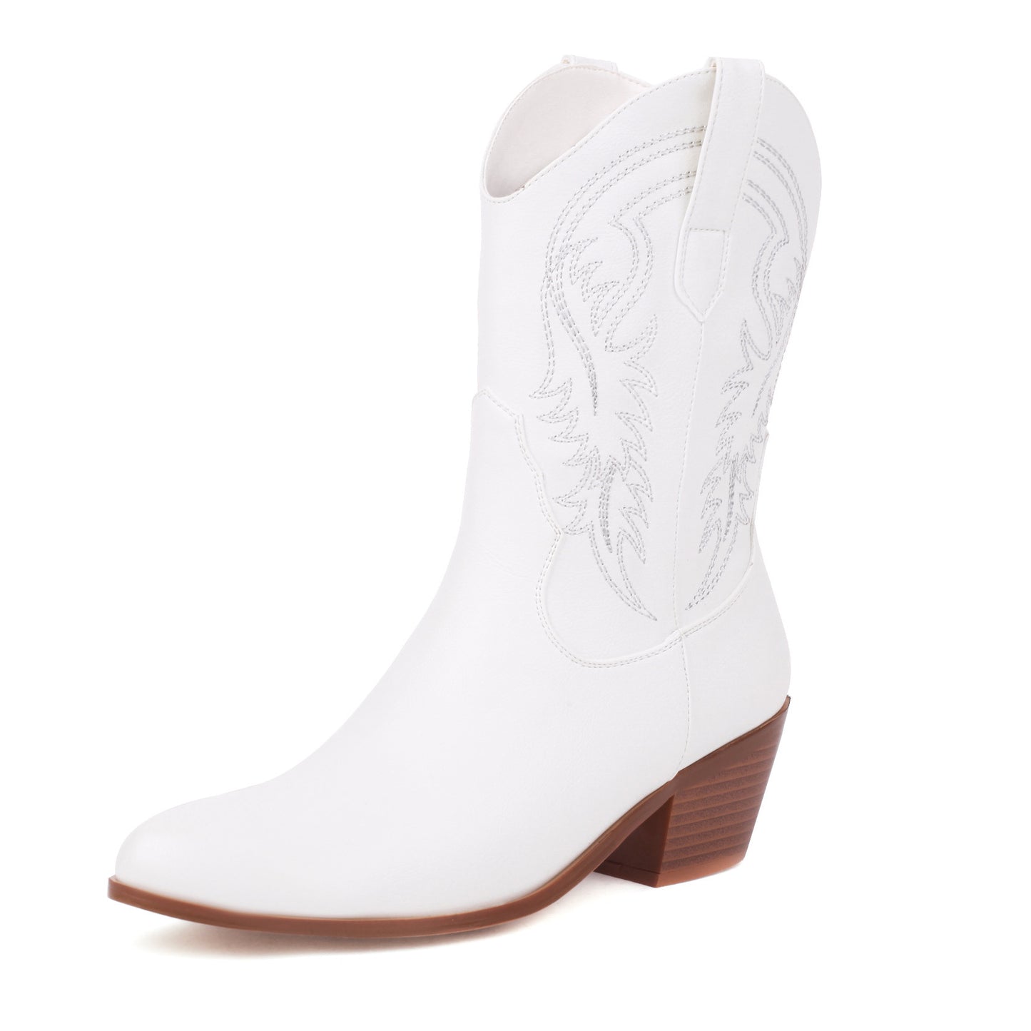 Carly – Bottines à Talon Épais avec Broderie