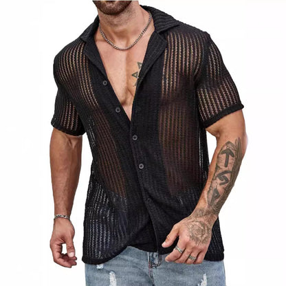 Jon – Chemise Cardigan Respirante à Manches Courtes