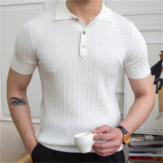 Gareth – Polo en Maille Extensible pour Homme
