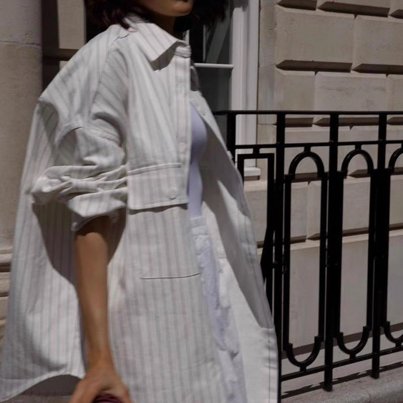 Heather – Veste Large Style Boyfriend à Manches Longues avec Poches