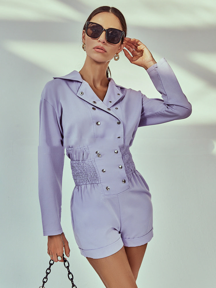 Jessie – Combinaison en Coton Slim Fit Couleur Unie