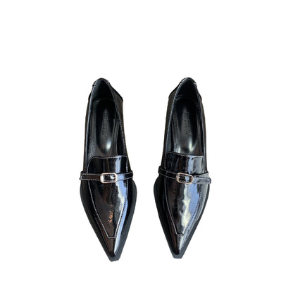 Jade – Chaussures à Talons Épais en Cuir Végan à Bout Pointu