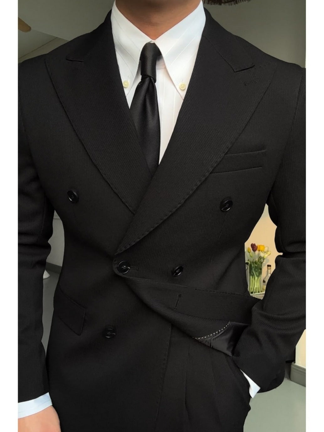Gabriel – Costume à Col Double Boutonnage