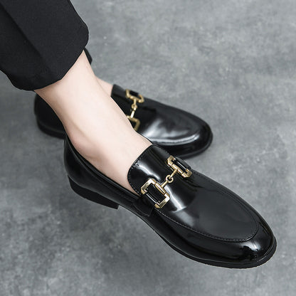 Wayne – Mocassins Brillants Homme en Similicuir Grande Taille