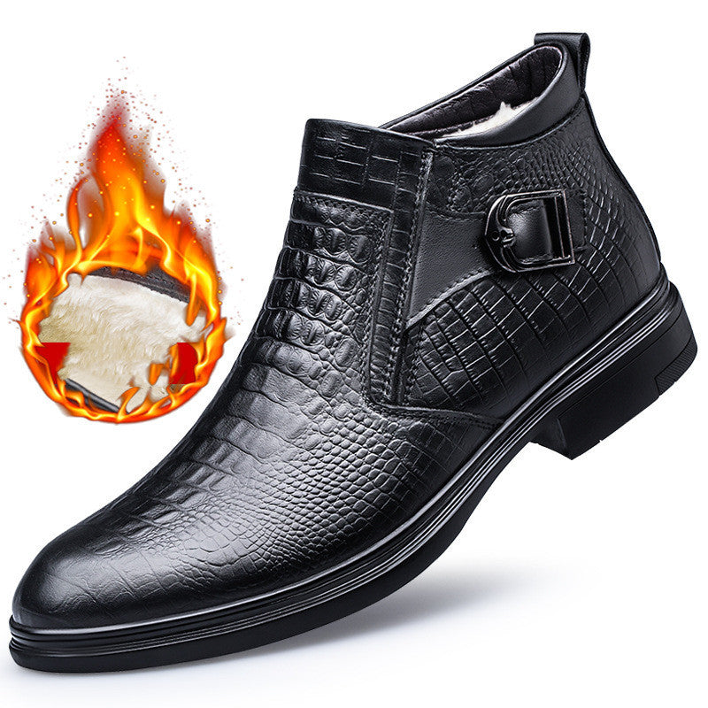 Spencer – Chaussures Hautes d'Affaires avec Fermeture Éclair en Cuir Vegan