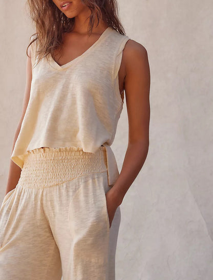 Lucy – Ensemble Deux Pièces en Maille à Taille Élastique