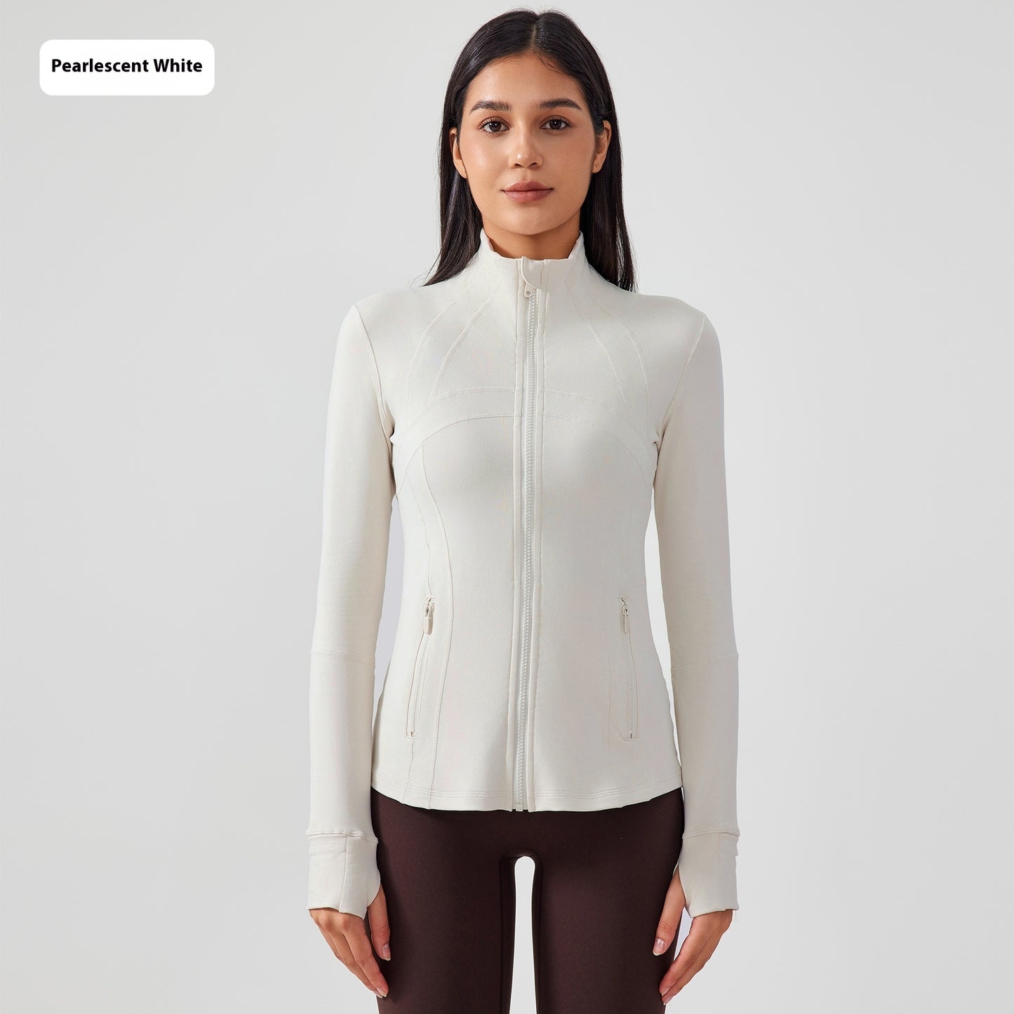 Janet – Veste de Sport Élastique avec Fermeture Éclair pour Yoga et Fitness