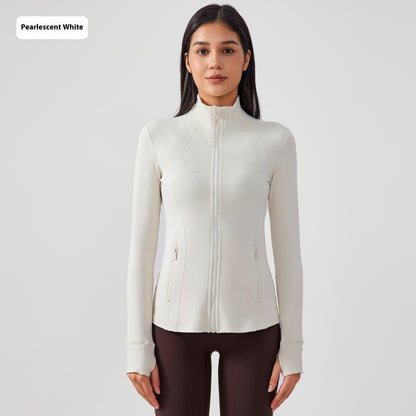 Janet – Veste de Sport Élastique avec Fermeture Éclair pour Yoga et Fitness